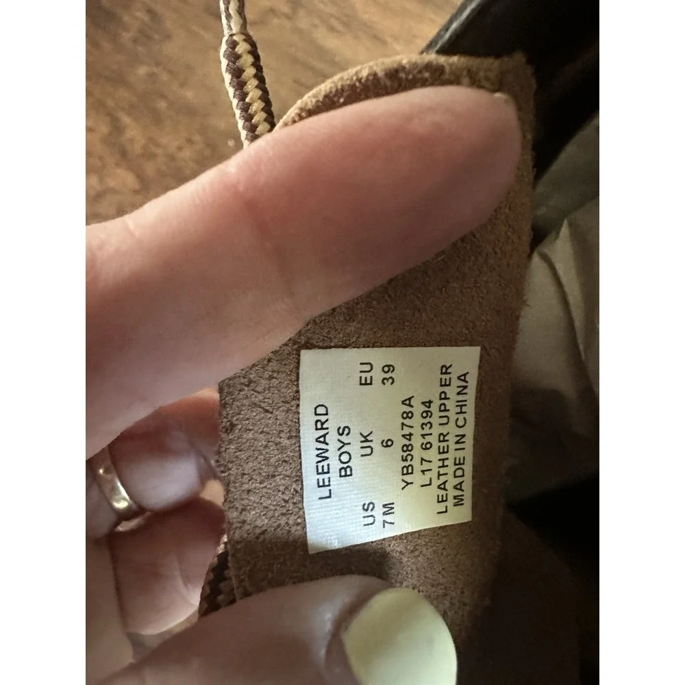 SPERRY TOP-SIDER Boys Size 7M LEEWARD SAHARA BOAT SHOES BROWN Leather